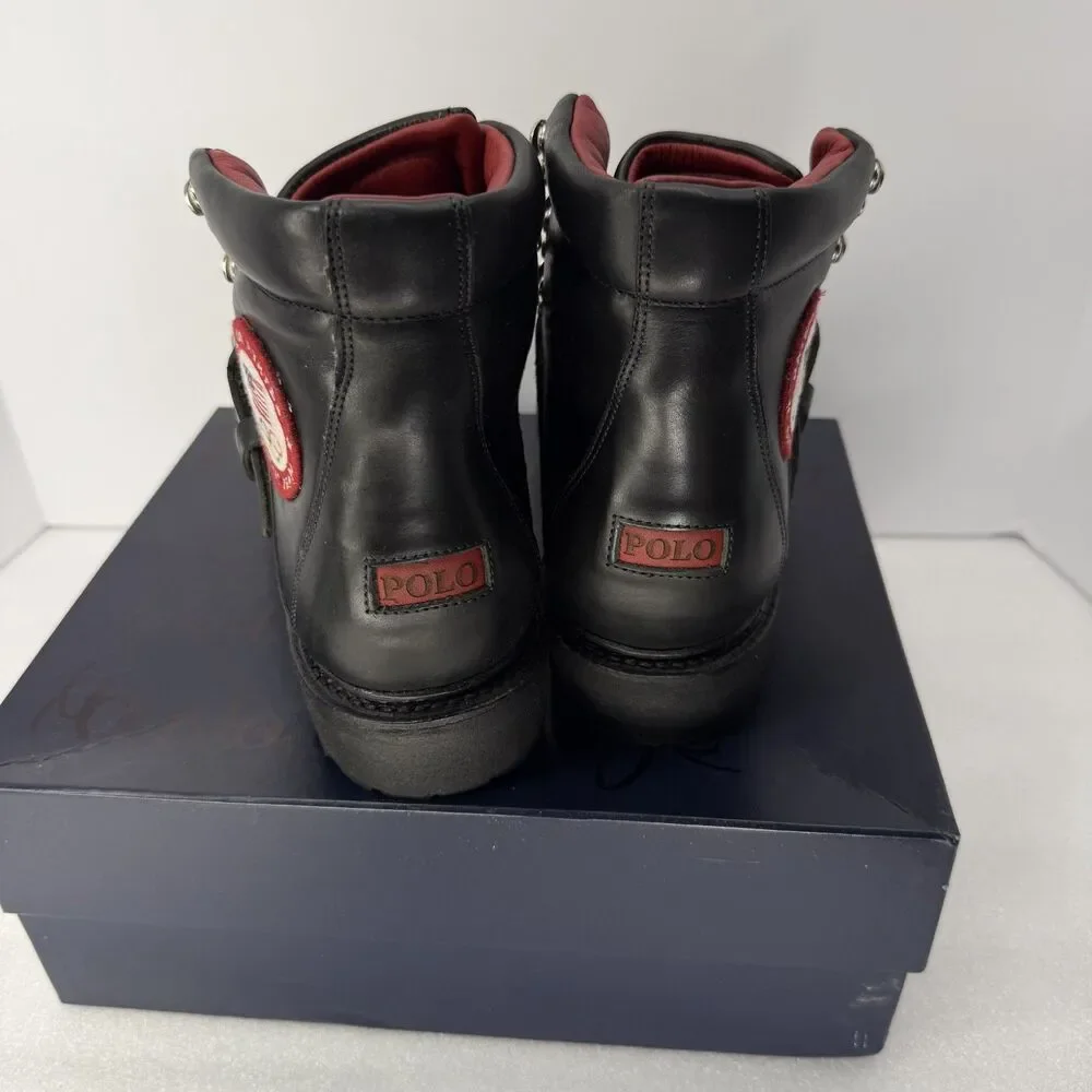Polo Ralph Lauren Boots Mens 9 B Olympics Team USA Vibram Soles Aleigh Black